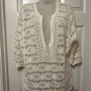 White Patterned Cover Up